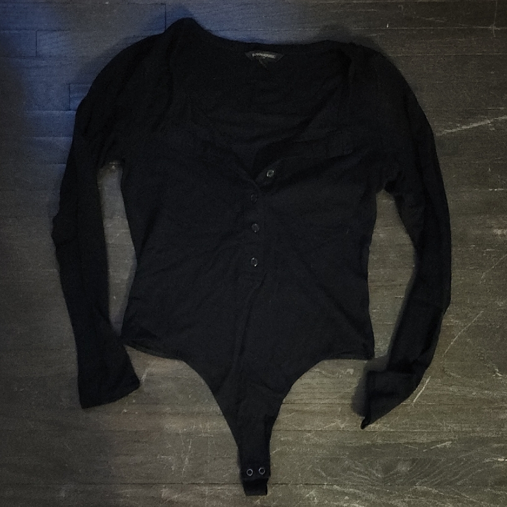 Banana Republic Black Long Sleeve Bodysuit